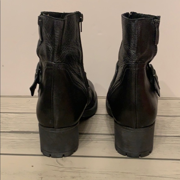 NWOT Eric Michael Silver Gray Moto Boots Sz 41 - Picture 3 of 6